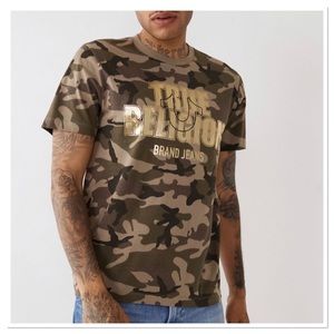 True Religion Men’s Camouflage Metallic Tee Shirt T-Shirt NWT
